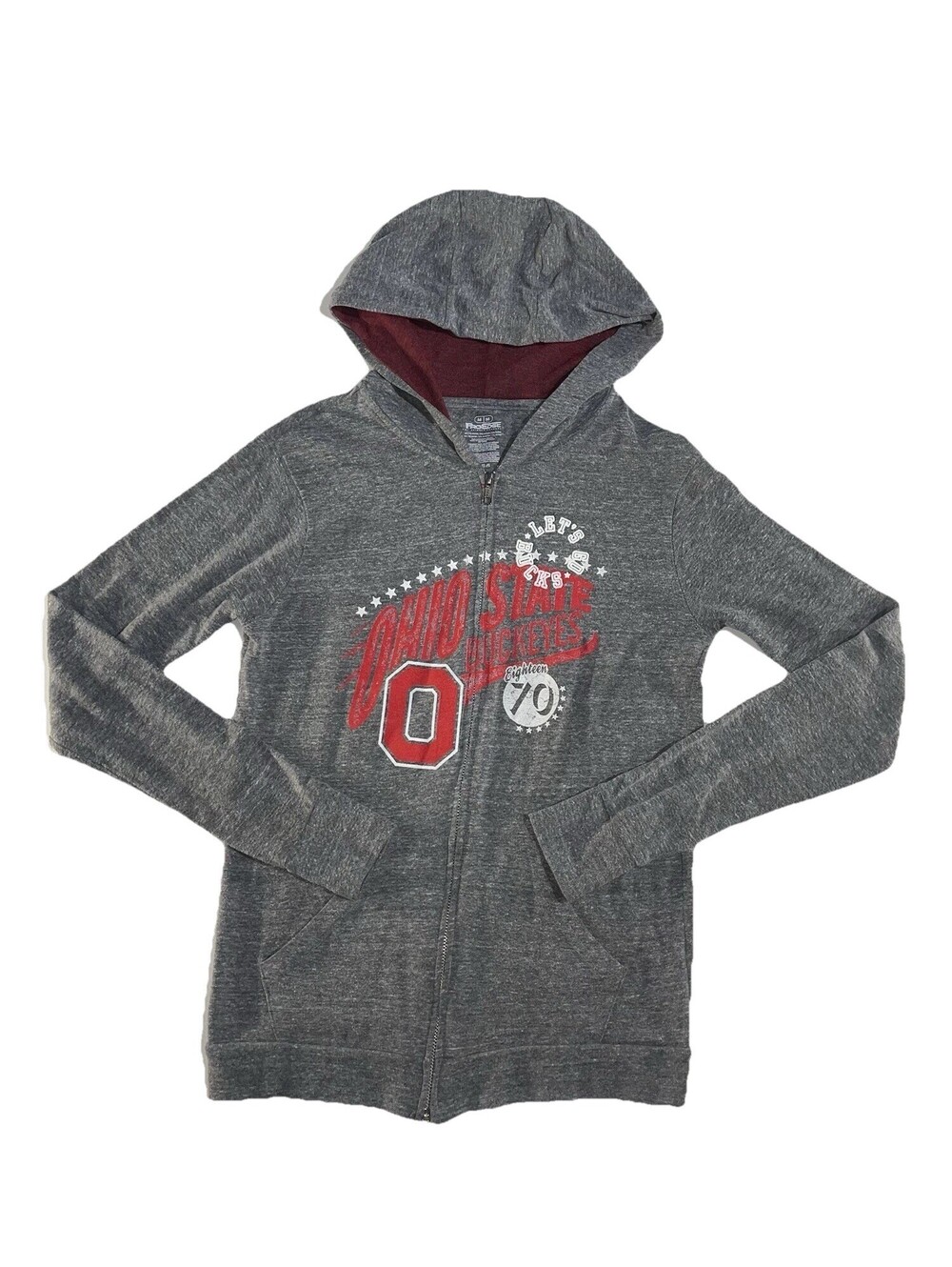 Ohio State Buckeyes Hoodie Jacket Women Size M Gray Zip Up Pro Edge Knights OSU